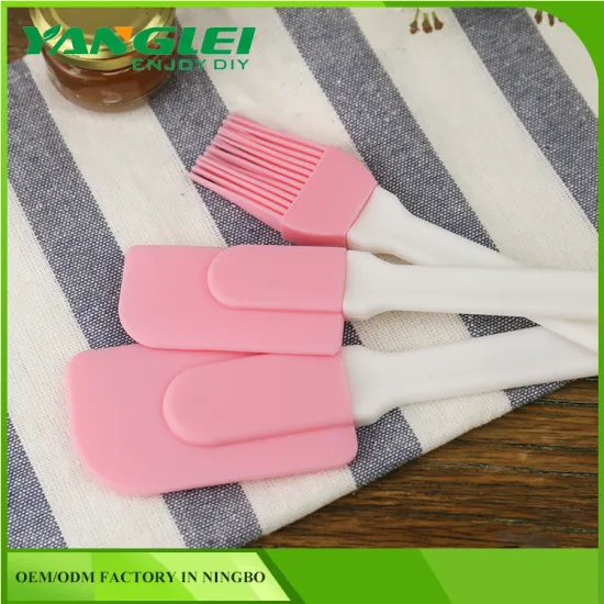 Premium Set Of 3 Best Silicone Spatula and Silicone Brush, Kitchen Utensils Gadgets