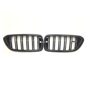 BMW 18-20 6 Series GT Grille for G32 Models: Carbon Fiber Double Line Bright Black Upgrade