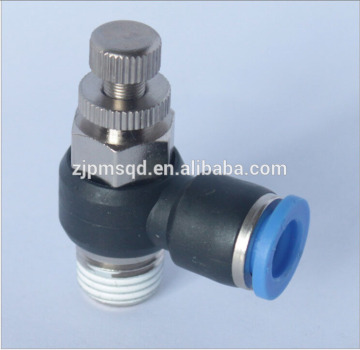 BSPP to Metric Male Thread Flow Control Regulator push in air fittings