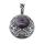 Natural Amethyst 20MM Cabochon Alloy Gemstone Pendant