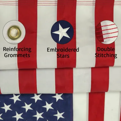 Custom High Quality 3x5ft Nylon Polyester American Flag with Embroidered Stars and Stripes