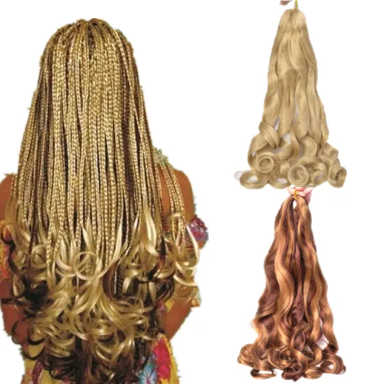 Wholesale Price  Prestreched Spiral Curl Crochet Braiding Hair French Curly Extensions For Braids Synthetic Hair Attachments