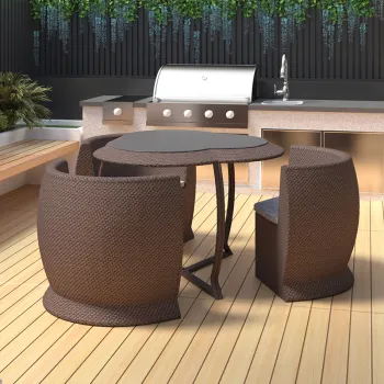 Modern Outdoor Furniture: Wicker Dining Chair and Table Sets for Restaurants and Patios