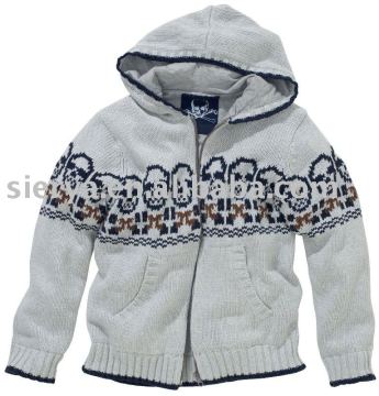 boy's cardigan knitwear with hood