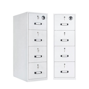 Fireproof 4-Drawer Steel File Cabinet with Individual Key Locks: Secure Office Storage against Fire and Explosions