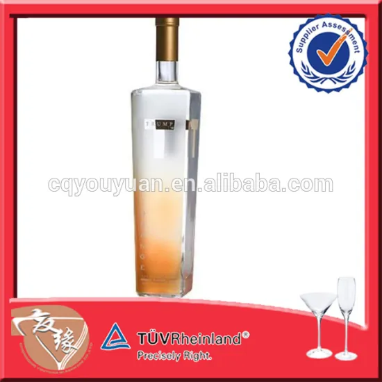 Large Capacity Painted Square Vodka Bottle 1 Liter Glass Bottles For Vodka