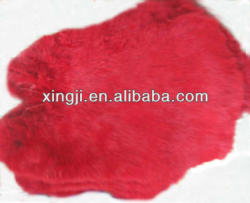 Dyed red color rex rabbit skin fur