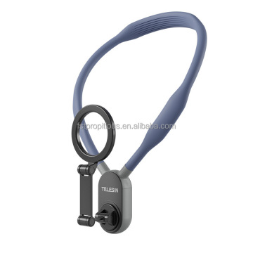 TELESIN Silicone Magnetic Neck Mount Quick Release Holder for iPhones and Android Phones