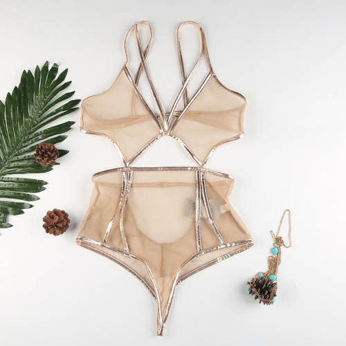 lingerie de body en maille évider reliure brillante personnalisée