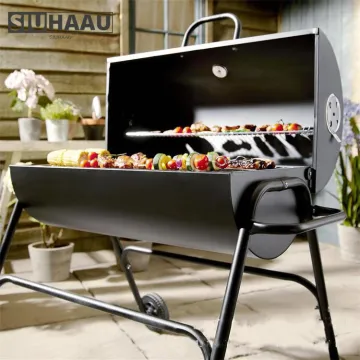 OEM Garden Party Charcoal BBQ Grill Trolley Smoker Barbecue Grill With Thermometer