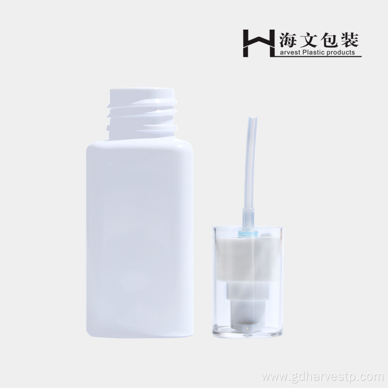 Eco Friendly Cosmetic 30ml Square White Plastic Bottle