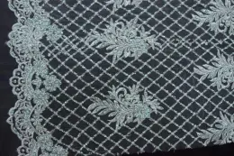 100%POLYESTER EMBROIDERED MESH FABRIC