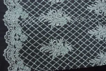 100%POLYESTER EMBROIDERED MESH FABRIC