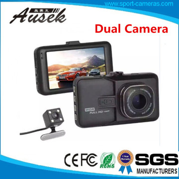 Dual lens !!! latest design full hd 1080p good night vision car recorder car camera front and back
