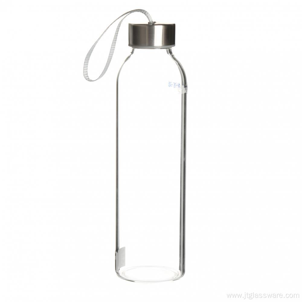 Safe carrying pyrex glass water bottle for sportman