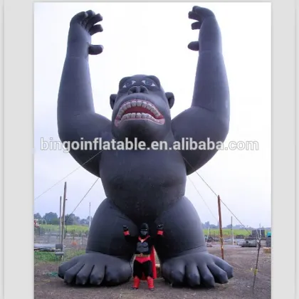 inflatable big black gorrila animal cartoon for advertising