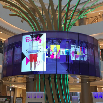 Flexible LED Mesh Panels for Storefront Rentals in Shopping Malls
