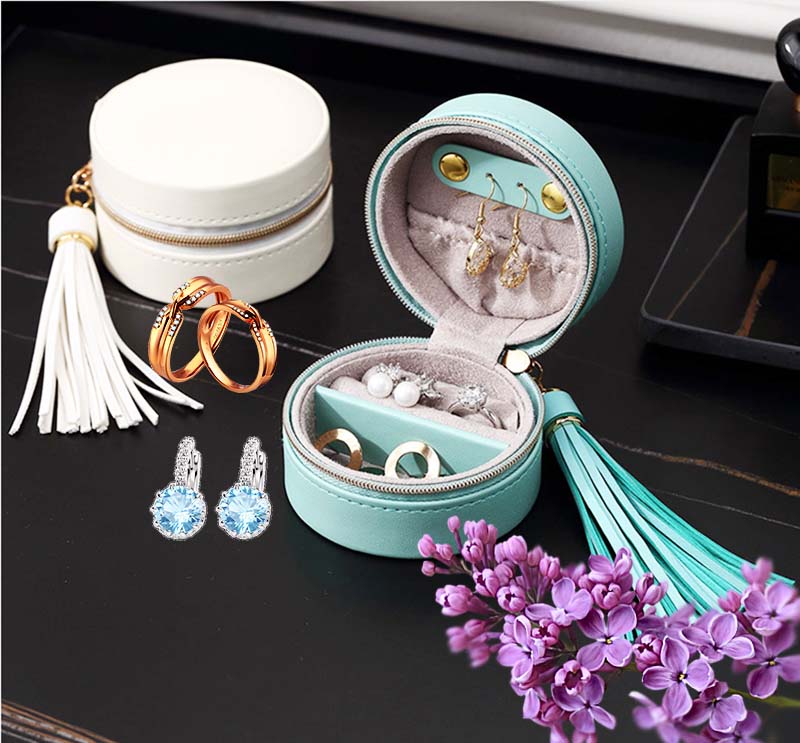 PU Leather Portable Jewelery Packaging Gift Boxes