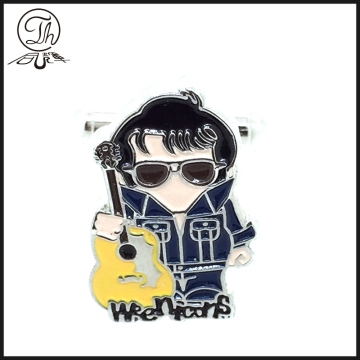 Wholesale gemelos de esmalte musical grabado