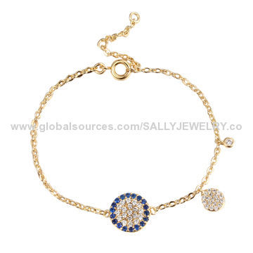 Diamante Gold-plated Rhinestone Bracelets, Various Designs are Available