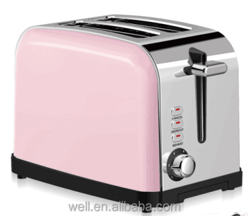 Colorful Paint Brushed Stainless Steel 2-Slice Toaster with Warming Rack