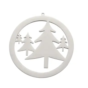 Yiwu Aceon Stainless Steel Multi Christmas Tree In Circle Hollow Cut Out DIY Ornament