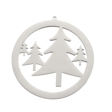 Yiwu Aceon Stainless Steel Multi Christmas Tree In Circle Hollow Cut Out DIY Ornament