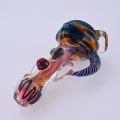 5 pollici di hippies, tubo di vetro borosilicato con linee colorate, tubo di vetro in pietra azzurro, bong di vetro, cavello di vetro, accessori per fumo