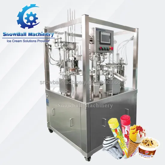 Automatic Cup Cone Tub Tube Box Family Pack Filler Machinery - Semi Automatic Rotary Ice Cream Filling Machine Manufacturers