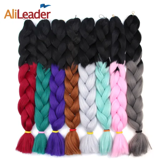 AliLeader 60" Wholesale Cheap 12 Colors Ombre  pression Ultra Braiding Synthetic Hair Extension