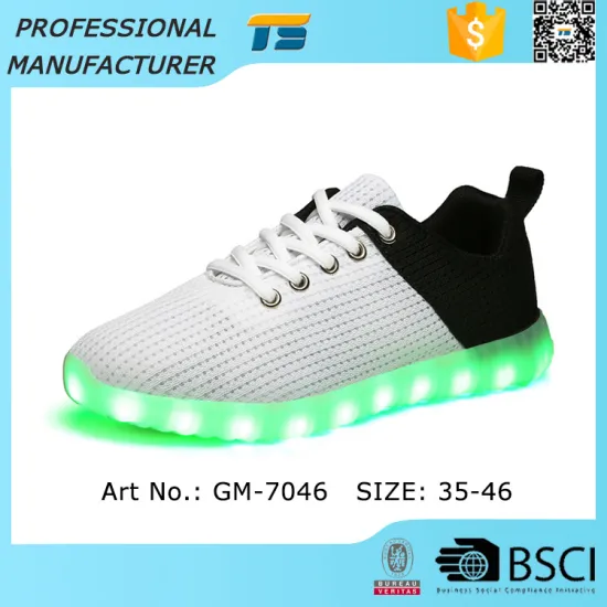 Walking at night two colors design fashion light up shoes