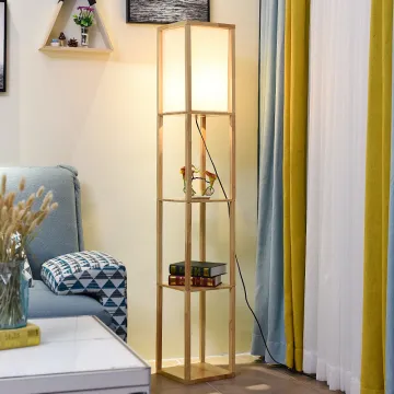 Modern Japanese Style Solid Wood Floor Lamp for Living Room and Bedroom