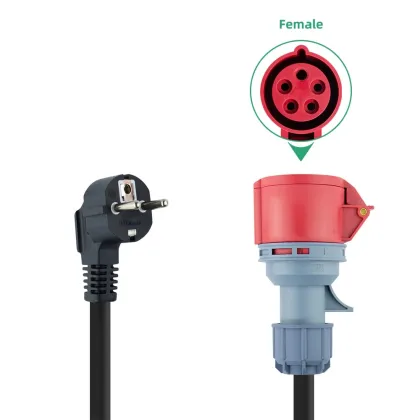32A Industrial EV Connectors with Protective Cover - Waterproof AC EV Charger Converter