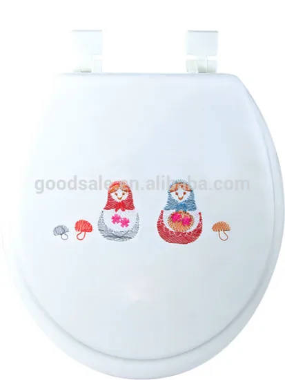 2014 new design adult embroidery pvc soft toilet seat T-082