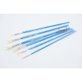 6pcs/Set small fish tail fan shape bristle oil paint brush sky blue Birch rod water color brush gouache Drawing pen Art Supplies