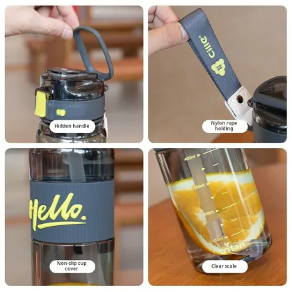 Cille Sport Water Bottle: New Arrival Kids Water Bottles with Straw, BPA Free