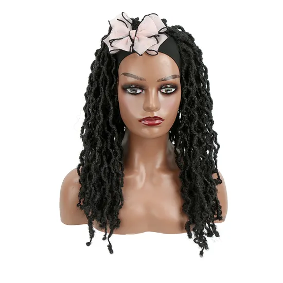 Wholesale Ombre Half Heat Resistance Afro Kinky Curly Attached Grip for Black Women Headband Synthetic Hair Wigs