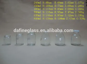 big mouth plant tissue culture glass bottle with plastic lids