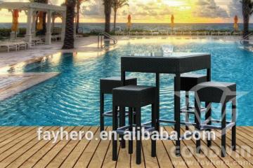 GW0057 AL frame outdoor furniture PE rattan bar set