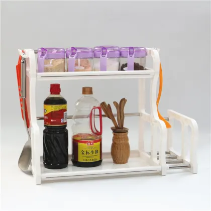 Simple Houseware Under Sink 2 Tier Expandable Shelf Organizer Rack, white