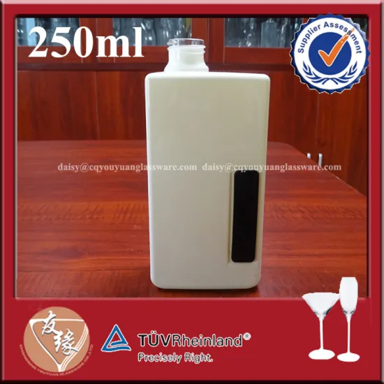 Fancy and cheap super flint liquor bottle 250ml screw cap
