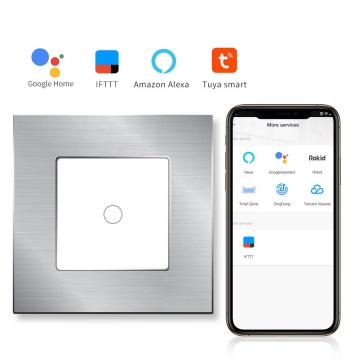 Kablosuz WiFi Touch Smart Duvar Anahtarı Ev Aletleri - 1 Çete 1 Yolu Alüminyum Çerçeve
