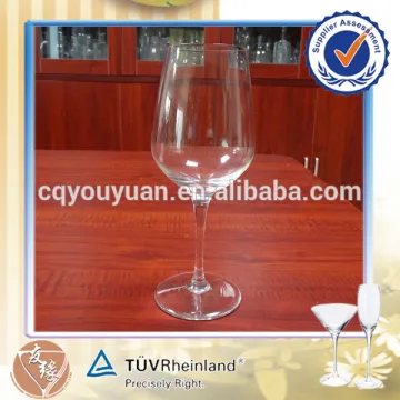 Lead free mouth blown long stem large crystal clear 440ml wine glass thick stem