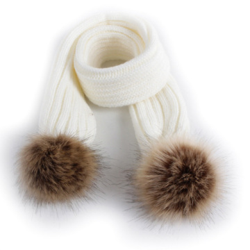 Winter Children Scarf Cute Pompom Kids Boys Girls Scarves Solid Color Knitted Warm Neckerchief