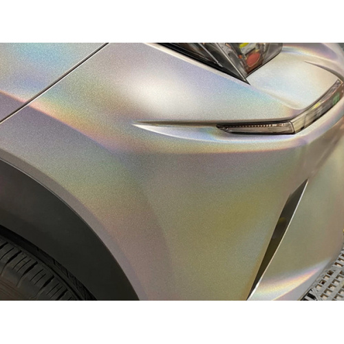 Rainbow laser matte branco carro envoltório vinil