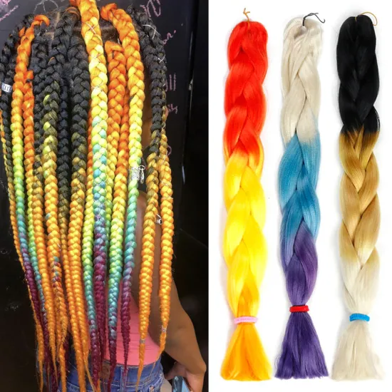 Synthetic Hair 41 Inches 165g Crochet Hair Black Brown Pink Long Jumbo Braid Crochet X pression ombre Braiding Hair