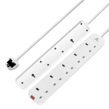 UK Standard Child Proofing Multi Plug Power Strip with 5 Outlets and 3 Meter Cable