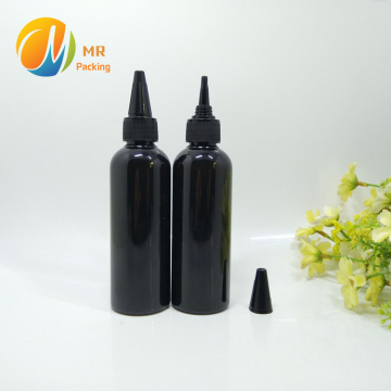 100ml Black Plastic Pointed Mouth PET Bottle with Caps