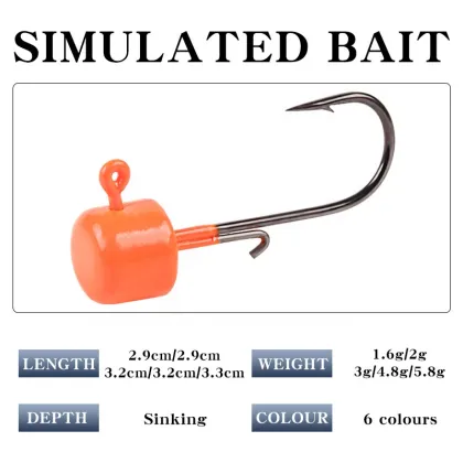 Newbility 5pcs 1.6g to 5.8g Ned Jig Lead Heads Fishing Worm Metal Lead Head Hooks