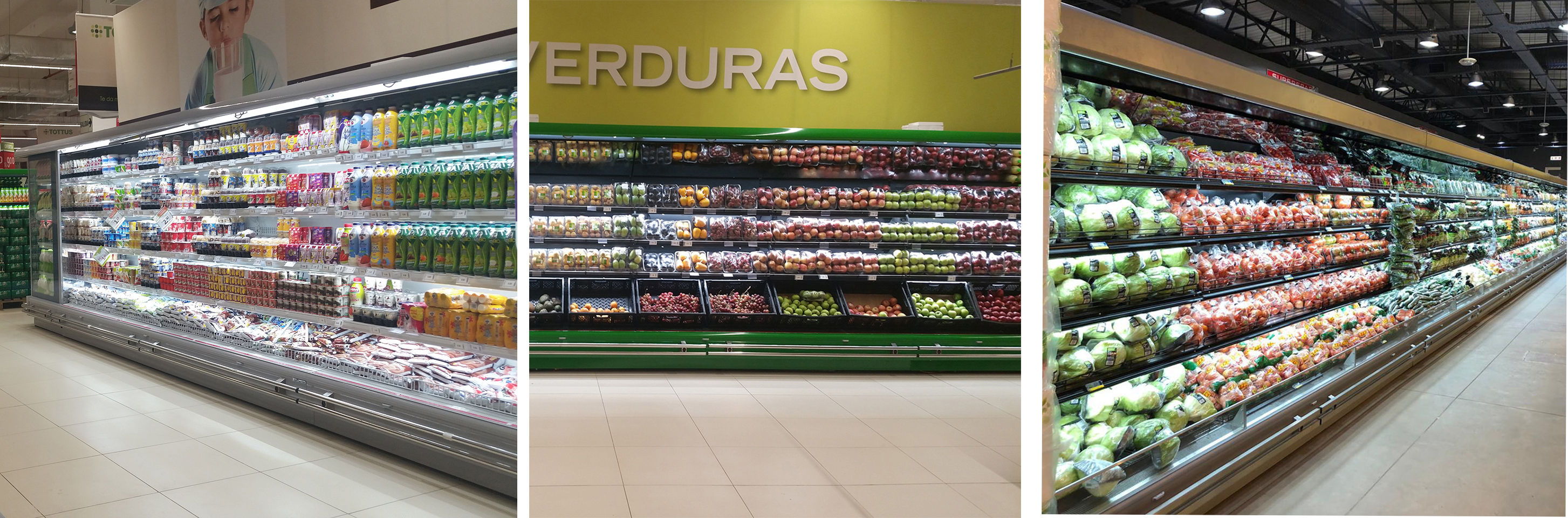 Wide Open Air Commercial Refrigerated Produce Display Case